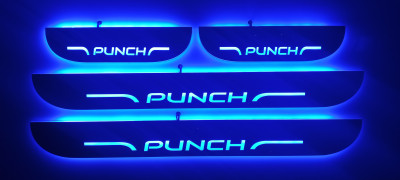DIAMOND SAJAWAT CAR Door Foot Step Blue Light For TATA Punch Door Sill Plate