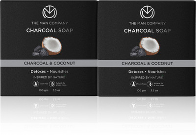 THE MAN COMPANY Charcoal Soap with Coconut | Detoxes & Nourishes | Removes Dead Skin