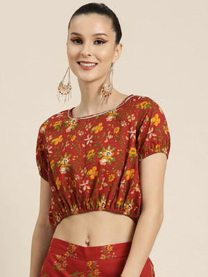 Shae by SASSAFRAS Casual Printed Women Brown Top
