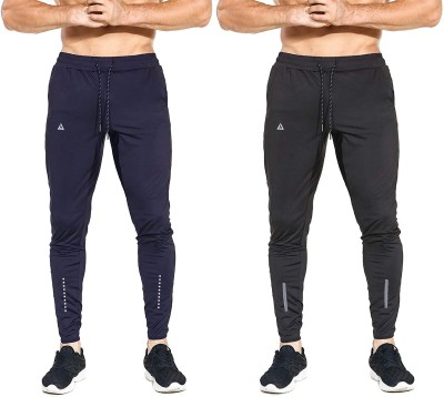 AVOLT Self Design Men Black, Blue Track Pants