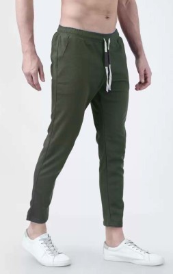 BTMZ Solid Men Green Track Pants