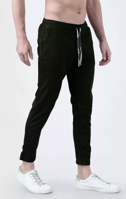 IRHA Solid Men Black Track Pants