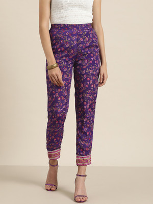 Shae by SASSAFRAS Tapered Women Purple Trousers