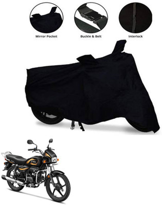 Aamaya Store Waterproof Two Wheeler Cover for Hero(MotoCorp Splendor Plus, Black)