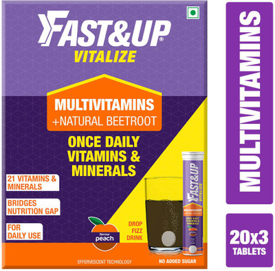 FAST&UP Vitalize – Immunity Essential Multivitamin For Men & Women (3 X 20 Tablets) For Rs. 219 @ 69 %