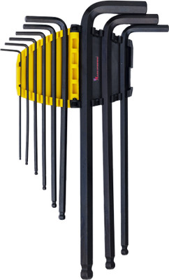 MALFAH ENTERPRISES Professional 9PCS Deli DL232209H Heavy Duty Black Long Hex Allen Key Set