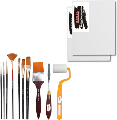KAMAL Essential Full Toolkit with Cotton Canvas Board 8 X 10 Inch