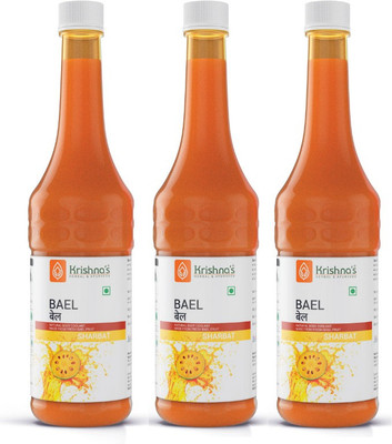 Krishna's Herbal & Ayurveda Bael Sharbat | Rich in Vitamin C, B1, B2 | Pack of 3 | 750 ml Each(Pack of 3, 2250 ml)