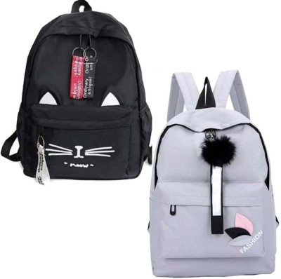 LAVITRA Medium Size Fashion Backpack for Girls /Office Bag/School Bag/College Bag 10 L Backpack(Black, Grey)