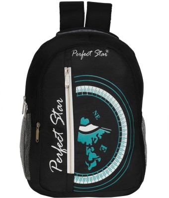 Super World Backpack College bag School bag -3 Compartment Premium Quality, Large 30 L Grey Waterproof Backpack(Black, 30 L)