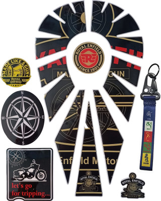 GraphixDesign 3D Emboss Tool Box & Battery Box+Keyring Cover Compatible with Classic 350 (1) Bike Tank Pad