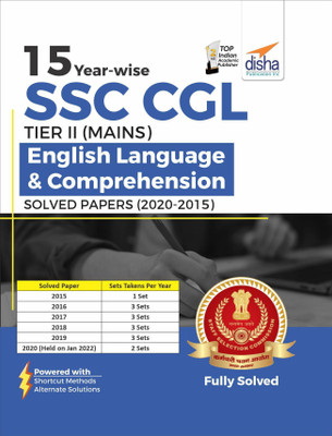 15 Year-wise SSC CGL Tier II (Mains) English Language & Comprehension Solved Papers (2020 - 2015)(Paperback, Disha Experts)
