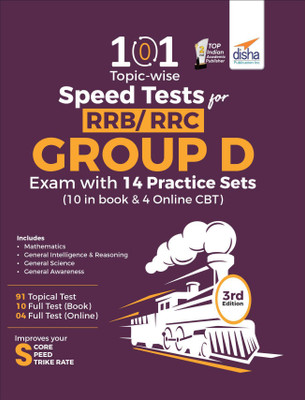 101 Topic-wise Speed Tests for RRB/ RRC Group D Exam with 14 Practice Sets (10 in book & 4 Online CBT) 3rd Edition(Paperback, Disha Experts)