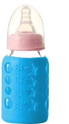 Safe-o-kid Silicone Baby Feeding Bottle Coverfor Insulated Protection, Medium 120 Ml, Blue(Blue)