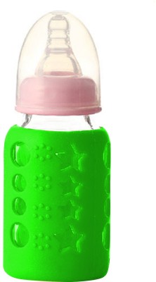 Safe-o-kid Silicone Baby Feeding Bottle Coverfor Insulated Protection, Medium 120ml, Green(Green)