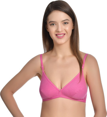 Aimly Women's Cotton Non-Padded Non-Wired Low Coverage Regular Bra - Dark Pink (34) Women T-Shirt Non Padded Bra(Pink)