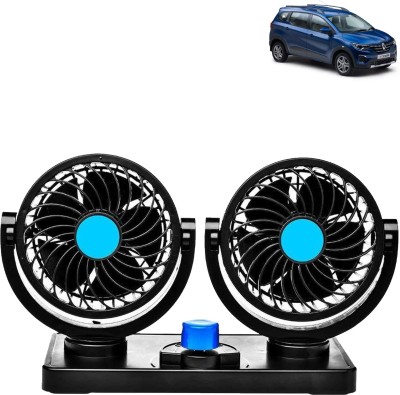 Rhtdm Car Fan 12V 360 Degree Rotatable Dual Head Auto Cooling Air Fan for Triber Car Interior Fan(12 V)