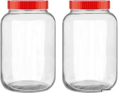 TINSUHG Glass Grocery Container  - 1800 ml(Pack of 2, Clear)