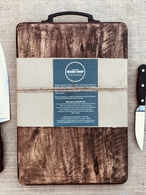 Wood Chop Single Piece Solid Mango Wood Chopping Board (Dark Large, 38 x 23 x 2.5 cm) Wooden Cutting Board(Brown, Black Pack of 1)