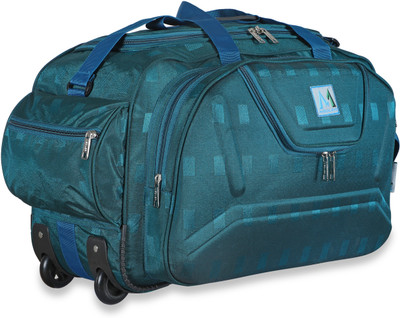 MEDLER (Expandable) DERBEN-EPOCHBOX Polyester Cabin Size Luggage Duffle Strolley Bag (Turquoise) Duffel With Wheels (Strolley)