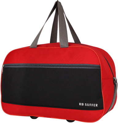 RB Suffer (Expandable) Travel Duffel Bag Luggage Air Bag Branded For men & Women 25 L (Black) - Red Duffel Without Wheels