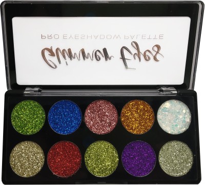 The Fashion Factory Glimmer Eyes Pro Eyeshadow Glitter Palette S2 25 g(multi color)