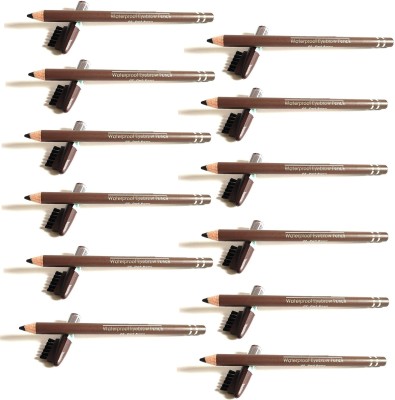 YAWI make up eye brow pencil combo pack of Twelve(Brown)