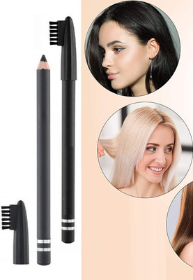 Herrlich Sweat-proof Water-proof Brow Pencil and Brow Brush Eyebrow(BLACK)