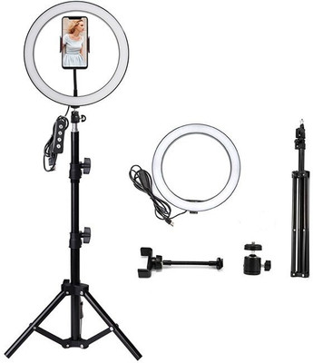 Webilla Selfie Ring Light with Stand & Phone Holder 3 Modes & 10 Brightness LED Ring Light for YouTube Video/Live Stream/Makeup/Photography Compatible with iOS/Android Ring Flash(White)