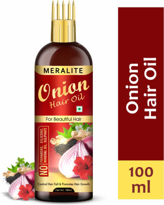 Meralite Advanced Onion Hair Oil – Hair Growth Oil – Reduces Hair Fall Hair Oil (100 Ml) For Rs. 79 @ 80 %