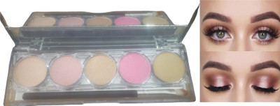 GFSU 5 IN 1 Bronzer Shimmery Shine Highlighter Pressed powder Palette  Highlighter(MULTI COLOR)