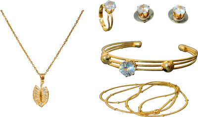 Sheetal Stone, Crystal, Alloy Gold-plated Gold Jewellery Set(Pack of 1)