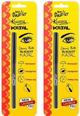 Eyetex Dazller Kreamy Kajal - Black, 0.35g (Pack of 2)