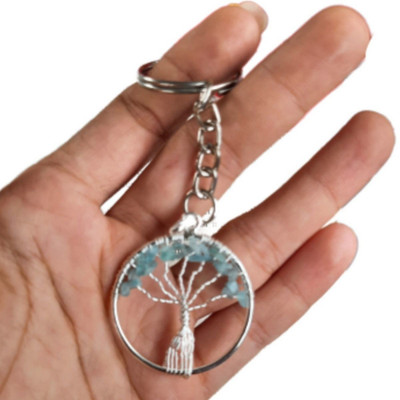 Maitri Export Aquamarine Tree of Life Key Chain