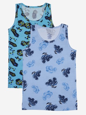 KiddoPanti Vest For Boys Pure Cotton(Blue, Pack of 2)
