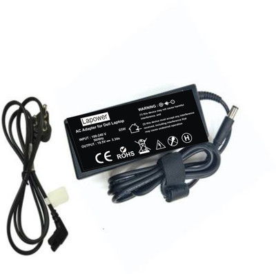 Lapower D_E_L 16 1640 1645 Big Pin 65W Laptop Adapter Charger (Power Cord Included) 65 W Adapter(Power Cord Included)