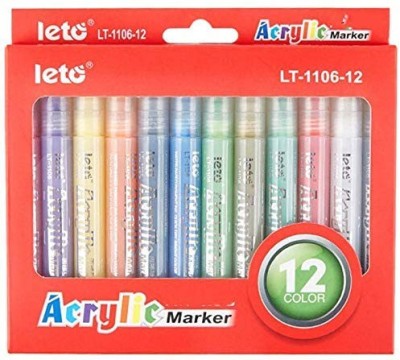 Kandle 12 Pcs Acrylic Paint Pens Art Fabric Markers Paint Marker(Set of 12, Multicolor)