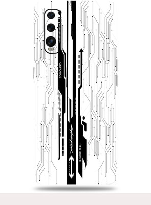 OggyBaba Oppo Find X2 Mobile Skin(White Cyberpunk Multicolor Skin With Ultra Matte Finish)