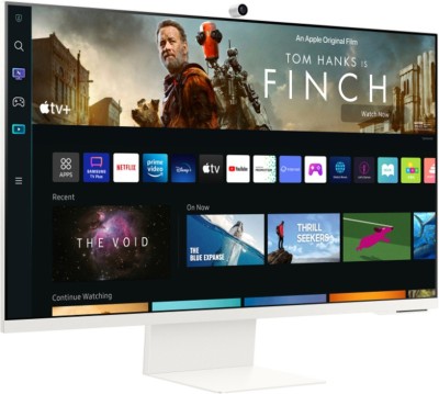 SAMSUNG M8 32 inch 4K Ultra HD VA Panel with embedded TV Apps, Multiple Voice Assistants, Smart Home Controls, Inbuilt Slim Fit Camera with Auto Face Tracking & Zoom & 2.2 CH Inbuilt Speaker Iconic Slim Smart Monitor (LS32BM801UWXXL)(Response Time: 4 ms, 60 Hz Refresh Rate)