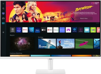 SAMSUNG M7 32 inch 4K Ultra HD VA Panel with USB Type-C Port, Multiple Voice Assistants, embedded TV Apps, PC-less productivity with Samsung DeX, Office 365, Google Duo app, and IoT Hub, Built-in Speakers, Ultrawide Game View Smart Monitor (LS32BM701UWXXL)(Response Time: 4 ms, 60 Hz Refresh Rate)