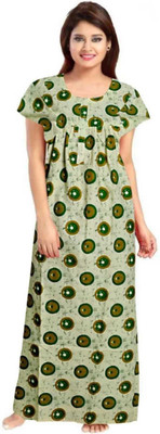 Sarthak Creation Women Nighty(Green)