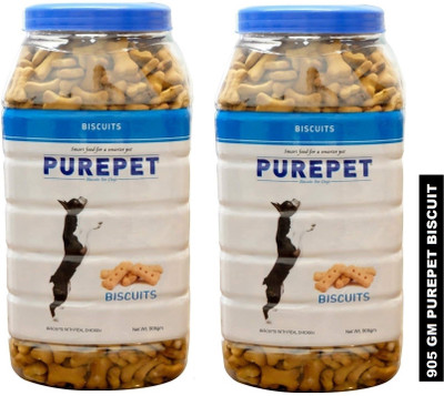 purepet Purepet Milk Biscuits for Dogs 905gm Combo Chicken 1.8 kg (2x0.9 kg) Dry Adult, Young Dog Food