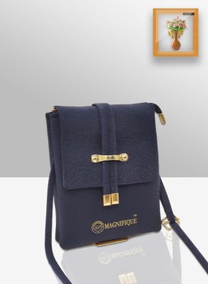 magnifique Trendy Mobile Sling Bag for Girls - PU / Blue Mobile Pouch