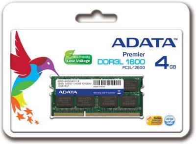 ADATA Premier DDR3 4 GB (Dual Channel) Laptop (ADDS1600W4G11-R)(Green)