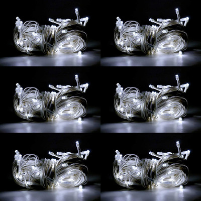 Sameer Enterprises 60 LEDs 14.99 m White Steady, Flickering String Rice Lights(Pack of 6)