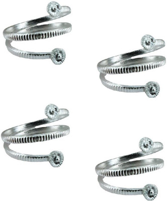 KAMADA CREATIONS Metal Silver Plated Toe Ring Set