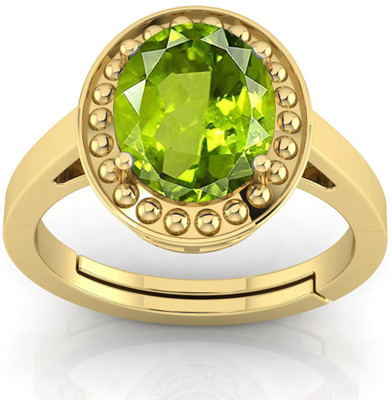 Pranjal Gems Original 14.25 Ratti 13.60 Ct Peridot Gem Stone Ring With Leb Certificate Brass Peridot Ring