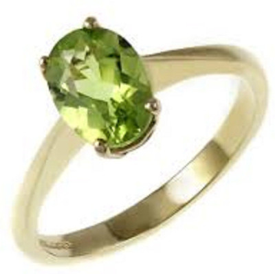 KUNDLI GEMS Copper Peridot Gold Plated Ring