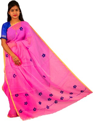 NM Enterprise Printed Bollywood Cotton Silk Saree(Pink)