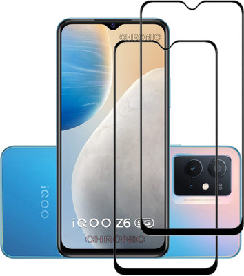 AKSHUD Edge To Edge Tempered Glass for iQOO Z6 5G(Pack of 2)
